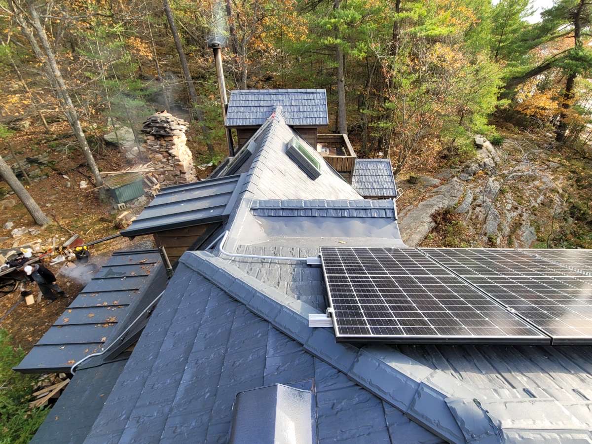 Metal shingles roof photo