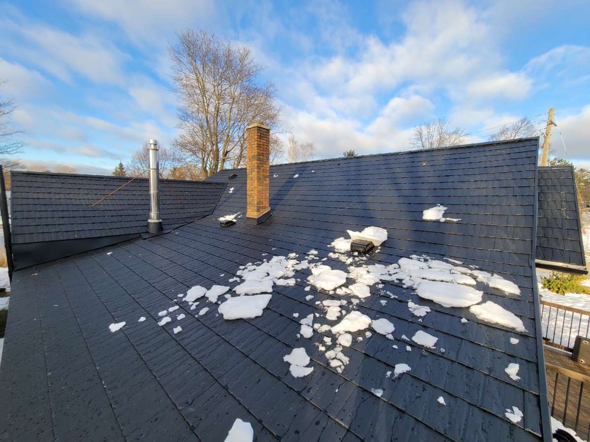 Metal shingles roof photo