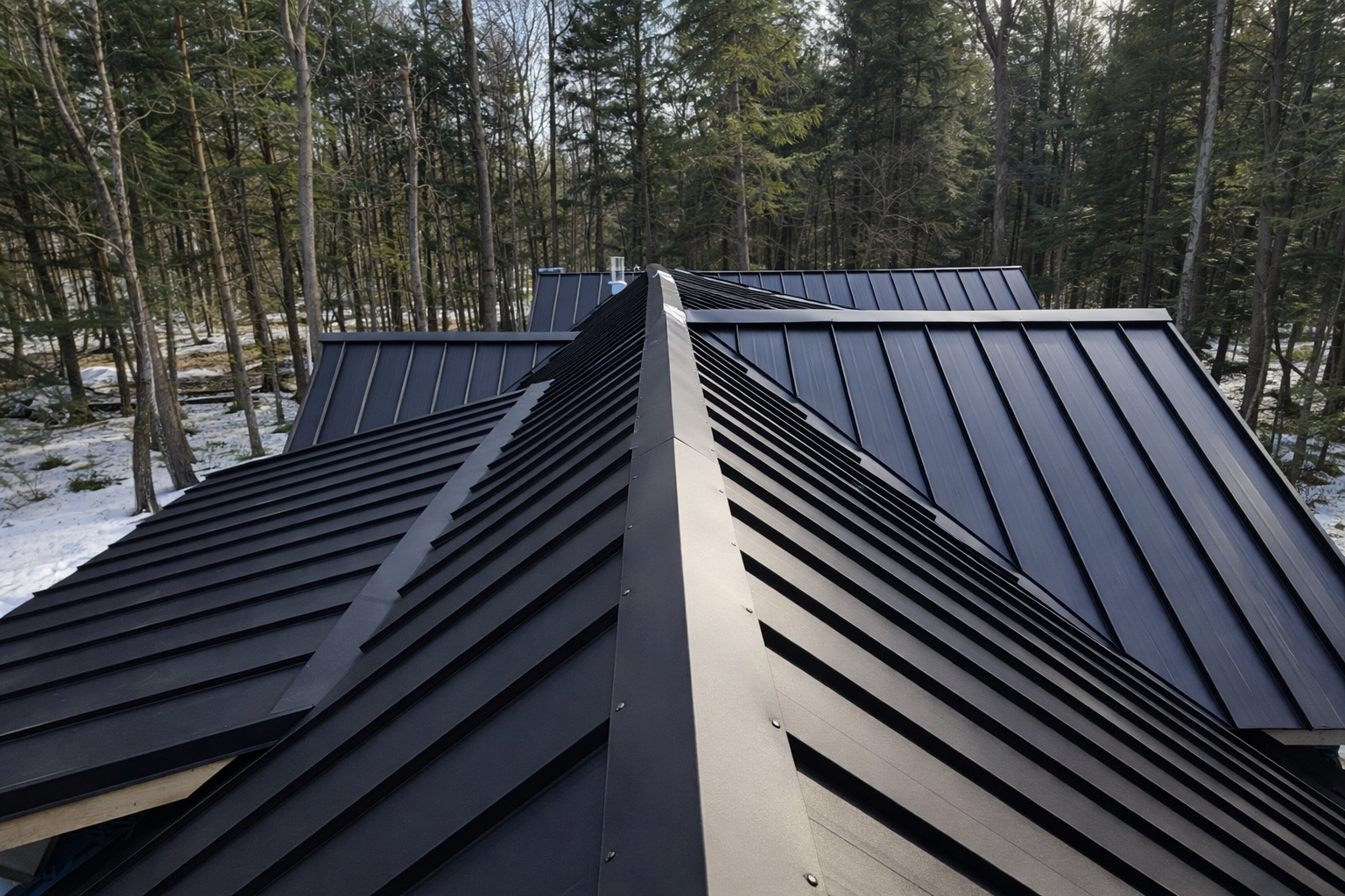 Standing seam metal roofing